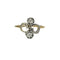 Bague 55 Bague entrelacs pavée de diamants en or jaune et gris 18 carats 58 Facettes