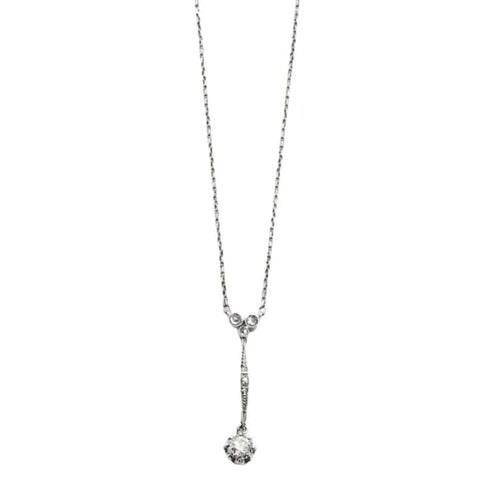 Collier Collier - Motif pampille en or gris 18 carats et diamants 58 Facettes