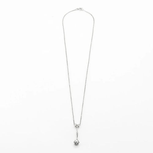 Collier Collier - Motif pampille en or gris 18 carats et diamants 58 Facettes
