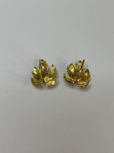Boucles d'oreilles Boucles d’oreilles feuilles en or jaune 18 carats et corail 58 Facettes