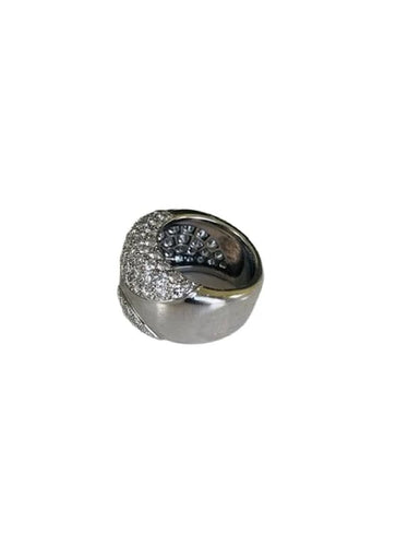 Bague 49 Cartier Nouvelle Vague - Bague jonc en or gris et diamants 58 Facettes