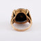 Bague 54 Bague cabochon en porcelaine en or jaune 18 carats 58 Facettes