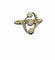 Bague 55 Bague Belle Époque - Trio de diamants en or jaune et platine 58 Facettes