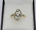 Bague 55 Bague Belle Époque - Trio de diamants en or jaune et platine 58 Facettes