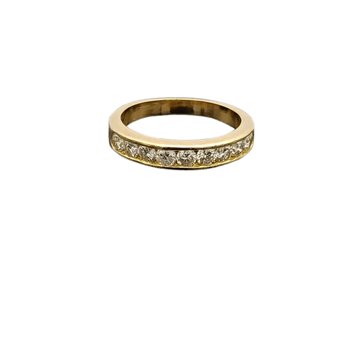Bague 53 Bague demi-alliance en or 18k sertie rail et diamants 58 Facettes