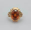 Bague 54 Bague rétro des années 50 en or 18K et saphir orange 58 Facettes