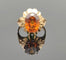 Bague 54 Bague rétro des années 50 en or 18K et saphir orange 58 Facettes
