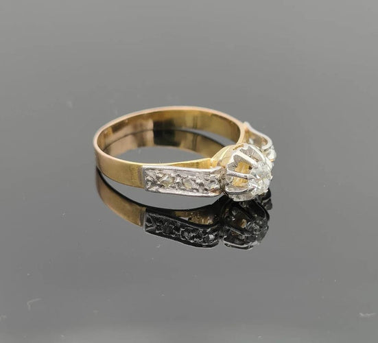 Bague 52.5 Bague solitaire en or 18K bicolore avec diamant 58 Facettes