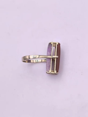 Bague 55 Bague réversible vintage en or gris 18K, améthyste et cornaline 58 Facettes