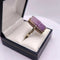 Bague 55 Bague réversible vintage en or gris 18K, améthyste et cornaline 58 Facettes