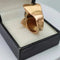 Bague 51 Bague nœud tank Art déco en or jaune 18K et rubis 58 Facettes