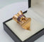 Bague 51 Bague nœud tank Art déco en or jaune 18K et rubis 58 Facettes