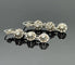 Boucles d'oreilles Dormeuses longues en or gris 18K serties de diamants 58 Facettes