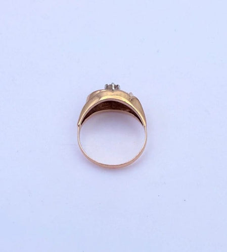 Bague 51 Bague rétro en or jaune 18K sertie d’un diamant 58 Facettes