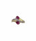 Bague 52.5 Bague Toi & Moi vintage en or jaune 18K avec rubis poire et diamants 58 Facettes