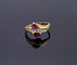 Bague 52.5 Bague Toi & Moi vintage en or jaune 18K avec rubis poire et diamants 58 Facettes