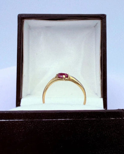 Bague 52.5 Bague Toi & Moi vintage en or jaune 18K avec rubis poire et diamants 58 Facettes