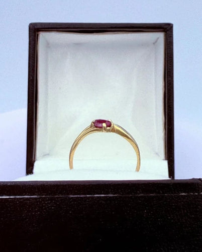 Bague 52.5 Bague Toi & Moi vintage en or jaune 18K avec rubis poire et diamants 58 Facettes