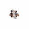 Bague 52 Bague rétro cocktail en or jaune 18K et platine, saphirs et diamants 58 Facettes