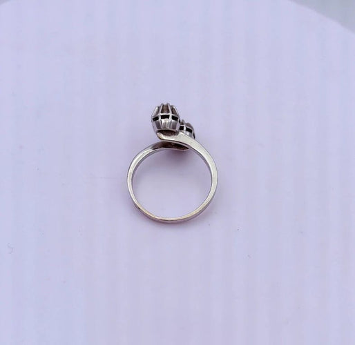 Bague 56 Bague Toi & Moi en or gris 18K et diamants 58 Facettes