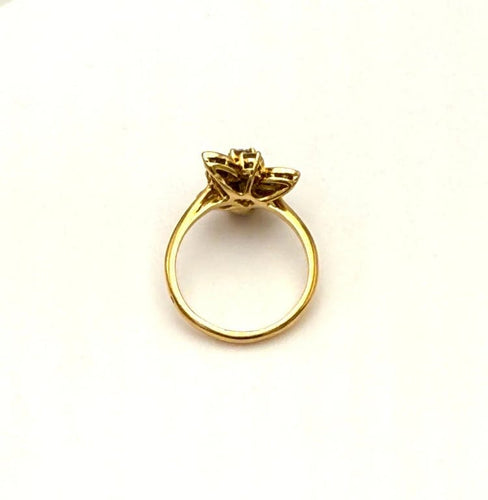 Bague 58 Bague duchesse vintage en or jaune 18K sertie de saphir et diamants 58 Facettes