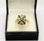 Bague 53 Bague vintage style Art déco en or jaune, saphirs et diamants 58 Facettes