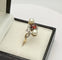 Bague 53 Bague trilogie ancienne en or 18K avec perles, grenat et diamants 58 Facettes