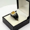 Bague 54 Guy Laroche - Bague en céramique noire en or jaune 18K, citrines et diamants 58 Facettes