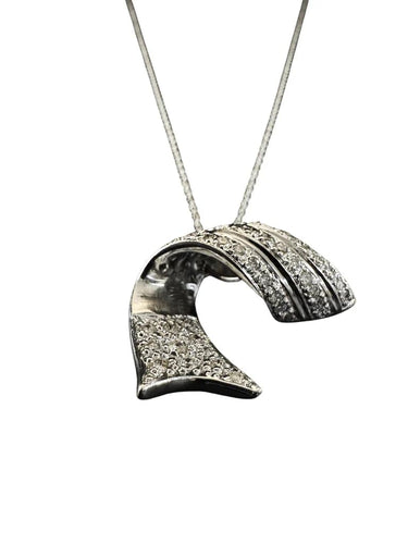 Pendentif Pendentif en or blanc et diamants taille brillant 1 ct 58 Facettes