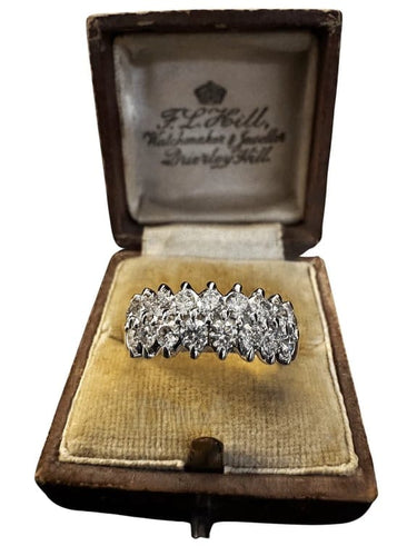 Bague 54 Bague en or blanc avec diamants 1,5 ct 58 Facettes
