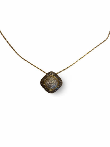 Collier Collier pendentif en or jaune 18k avec diamants et saphirs 58 Facettes