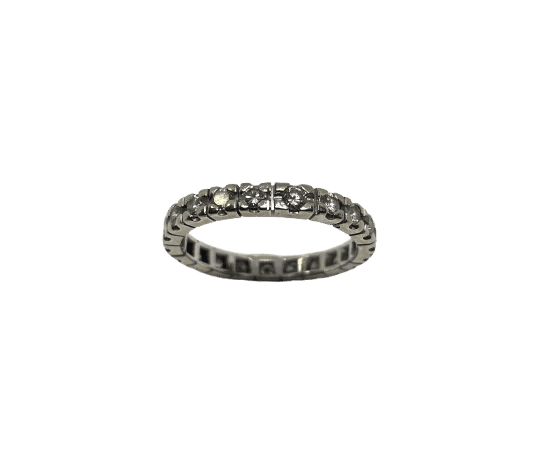 Bague 60 Alliance - Bague tour complet en or blanc 750 et diamants 1,68 ct 58 Facettes