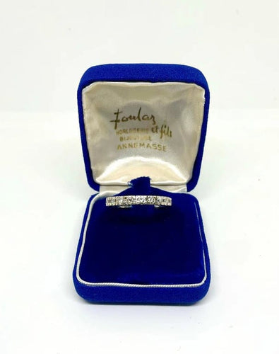 Bague 60 Alliance - Bague tour complet en or blanc 750 et diamants 1,68 ct 58 Facettes