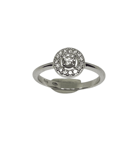 Bague 54 Solitaire - Bague en or blanc 750 avec diamants 58 Facettes