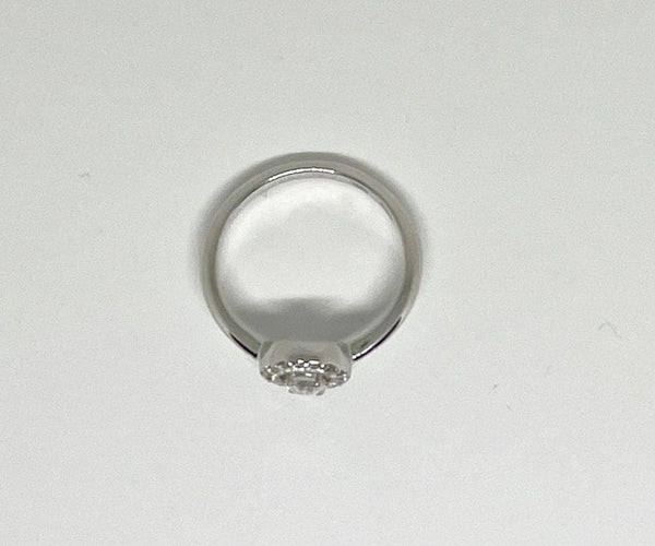 Bague 54 Solitaire - Bague en or blanc 750 avec diamants 58 Facettes