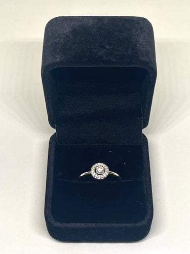 Bague 54 Solitaire - Bague en or blanc 750 avec diamants 58 Facettes