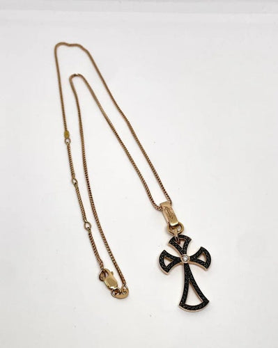 Collier Recarlo - Collier pendentif croix en or rose et diamants 58 Facettes