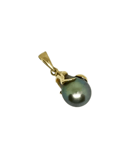 Pendentif Pendentif en or jaune 18 carats avec perle de Tahiti 58 Facettes