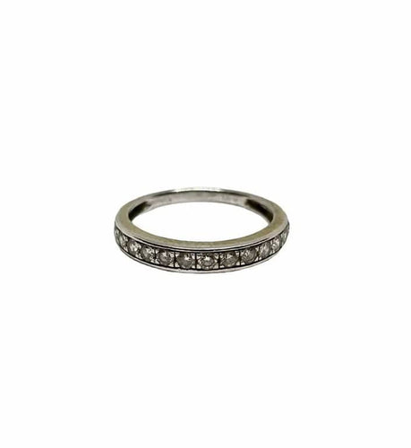 Bague 51 Bague demi-sertie en or gris 750 et diamants 58 Facettes