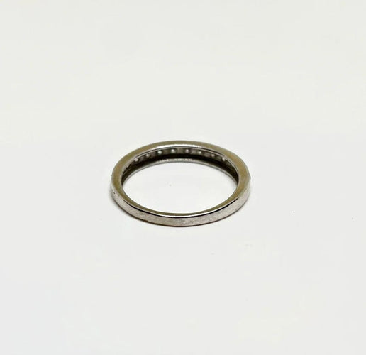Bague 51 Bague demi-sertie en or gris 750 et diamants 58 Facettes