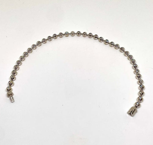 Bracelet Cartier Perles de diamants - Bracelet en or blanc et diamants 58 Facettes