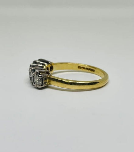 Bague 55 Bague en or jaune 750 sertie de 5 diamants 1,15 ct 58 Facettes