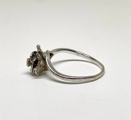 Bague 60 Bague rose en or blanc 750 sertie de diamants 58 Facettes
