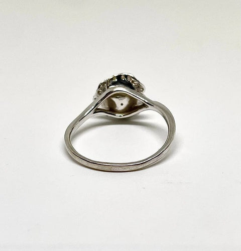 Bague 60 Bague rose en or blanc 750 sertie de diamants 58 Facettes