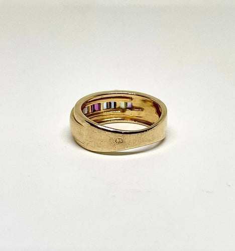 Bague 53 Guy Laroche - Bague en or jaune et pierres multicolores 58 Facettes