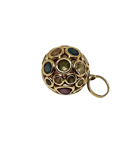 Pendentif Pendentif tutti frutti en or jaune 750 serti de pierres variées 58 Facettes