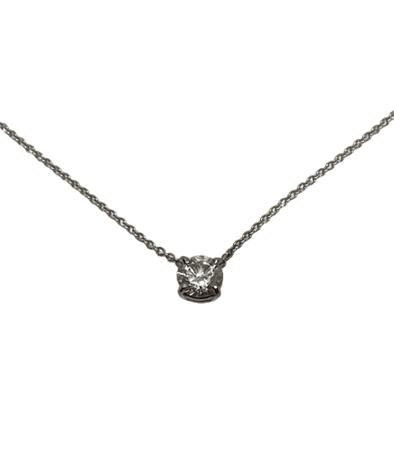 Collier Collier solitaire 1 carat en or blanc 750/1000 et diamant naturel 58 Facettes
