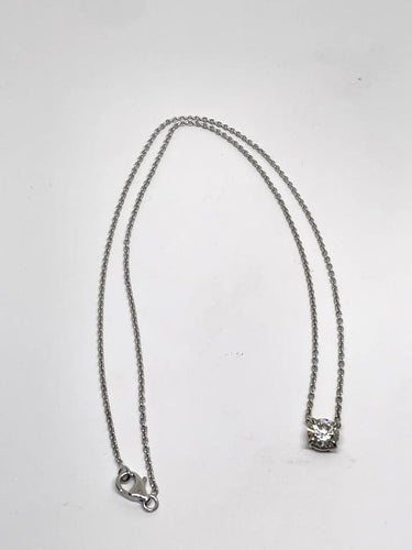Collier Collier solitaire 1 carat en or blanc 750/1000 et diamant naturel 58 Facettes