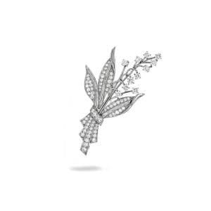 Broche Broche vintage en platine et diamants taille brillant et baguette 58 Facettes