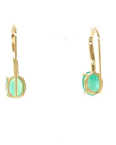 Boucles d'oreilles Boucles d'oreilles en or jaune avec émeraude et diamants 58 Facettes